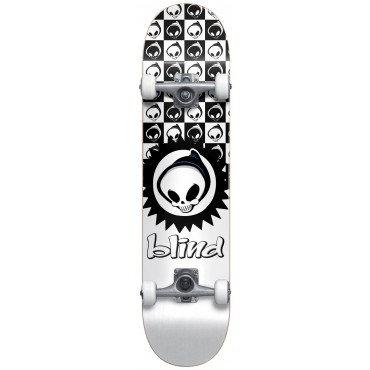 BLIND Checkered reaper FP Complete with soft wheels Skateboard 7,375" white