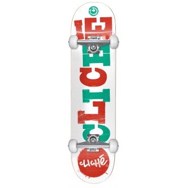 CLICHE Woodcut FP Complete Skateboard 8.0 red/ teal