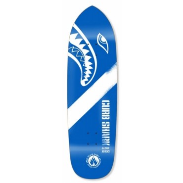 BLACK LABEL Curb Shark 9,5" Skateboard shaped Deck blue