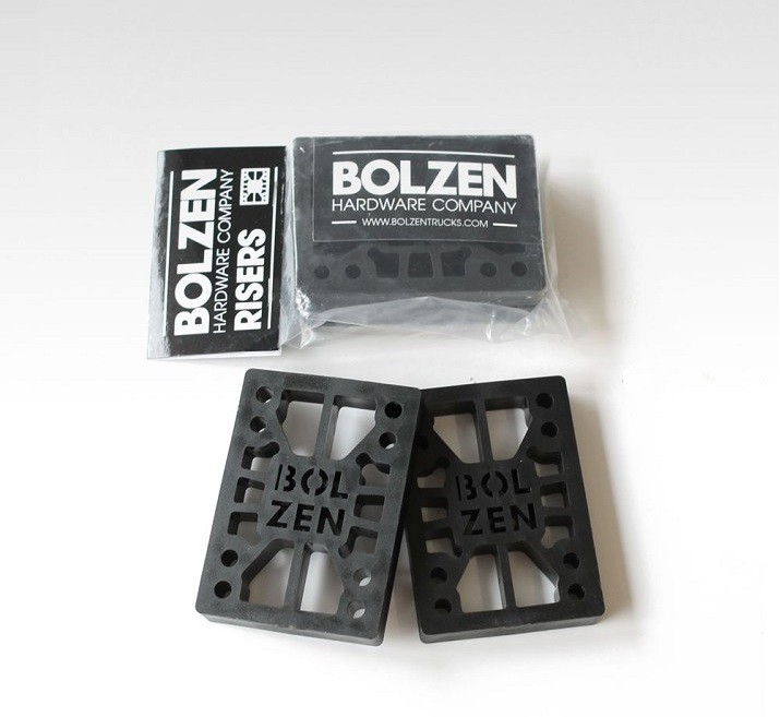 Bolzen Hard Risers 1/2" (12 Mm) - Coussinets Riser Caoutchouc Dur Pour Skateboard Et Longboard