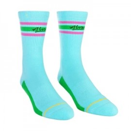 Merge4 Alva teal stripe Sock Large 
